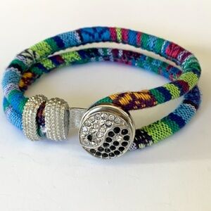 Coastal Surfer Yen Yang Colorful Fabric Bracelet